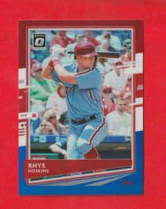 2020 PANINI DONRUSS OPTIC RED WHITE & BLUE PRIZM RHYS HOSKINS #d /150 PHILLIES - Picture 1 of 2