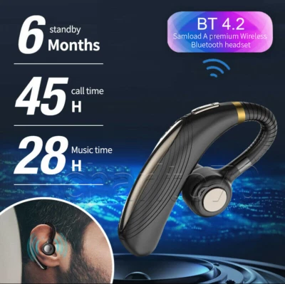 5.0 Wireless Bluetooth Earpiece Driving Trucker Headset Earbuds Noise Cancelling - Image 1 of 4