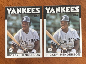 1986 Topps #500- Rickey Henderson, New York Yankees - HOF - 2 - NrMt - Free Ship