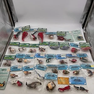 NOS LOT Vtg Craft Birds Flocked Feather Mangelsens Etc Dollhouse Miniature 1 Owl - Picture 1 of 14