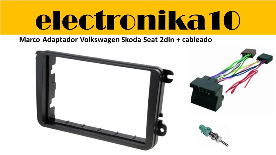 Volkswagen Seat Skoda Marco de Montaje para Radio Doble DIN  kit cableado fakra - Imagen 1 de 1