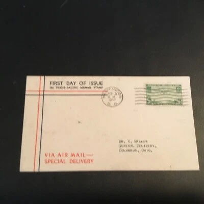 1937#C21 TRANS-PACIFIC AIRMAIL Stamp  20 Cent Stamp USA  - Image 1 of 2