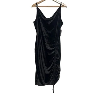 Robe Joyfolie taille XL velours anthracite col mouchoir côté cintré NEUVE - Photo 1 sur 10