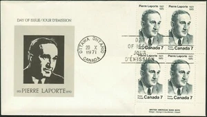 Canada sc#558 Pierre Laporte: Québec Minister of Labor, LR BABN Imprint, FDC - Picture 1 of 3
