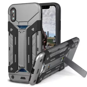For iPhone XS X 8 7 6S Plus Armor Heavy Duty Card Wallet Holder Case Slim Cover - Picture 1 of 17
