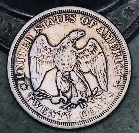 1875 S Twenty Cent Piece 20C Ungraded Choice 90% Silver US Coin CC17422 Cover