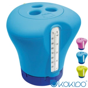 Kokido DOSATORE DISPENSER DI CLORO IN PASTIGLIE con TERMOMETRO PISCINA K619BU