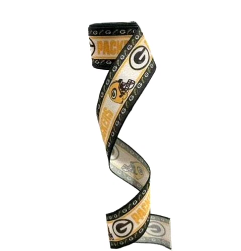 2.5" Wired Green Bay Packers Football Sports Team Ribbon  (10 Yard Roll) - Image 1 of 1