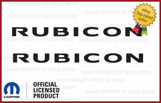 Set of 2 97 - 06 Jeep Wrangler TJ RUBICON Hood decals stickers Gloss Black SJ4T6 - Image 1 of 1