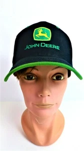 Gorra de bola John Deere a presión - negro y verde ajustable para adultos logotipo clásico nuevo sin etiquetas - Imagen 1 de 8