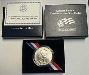 2009-P Abraham Lincoln BU Silver Dollar in OGP Free US Shipping - Picture 1 of 3