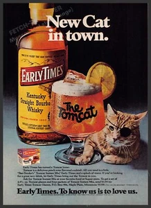 Early Times Whisky anni '70 Stampa pubblicità 1976 Tomcat Pirate Orange Tabby Cat - Foto 1 di 1
