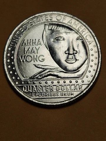 2022 Anna May Wong Quarter Error "Crying" Error, Rare, Mint Cover