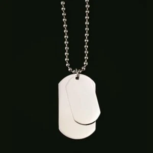 MEN STAINLESS STEEL DOG TAG AND 70CM NECKLACE BY ILLARIY - Picture 1 of 7