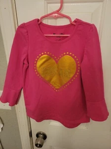 Nannette Kids Girls Long Sleeves Dream Heart Gold & Pink Shirt Size 6 X - Picture 1 of 8