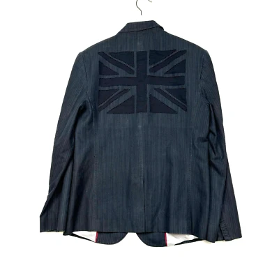 Abrigo deportivo Guess a rayas Y2K bolsillo con cremallera Reino Unido Reino Unido Blazer para hombre pequeño Foto 1 de 4