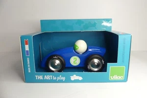 Vilac GM Blue Competition Wooden Toy Car 2281B Large Made in France New - Picture 1 of 12