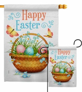 Cesta floral de Pascua bandera jardín primavera decorativa pequeño regalo patio casa pancarta - Imagen 1 de 17