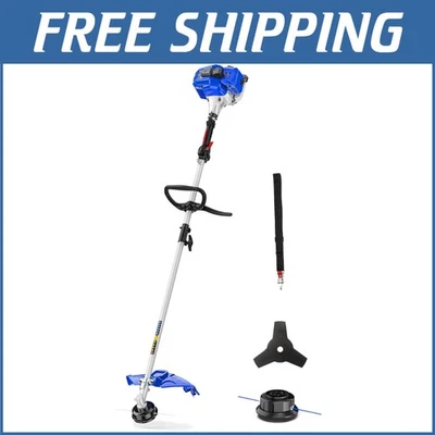 Multi-Function 17" Gas String Trimmer & 10" Brush Cutter with Rubber Handle - Image 1 of 4