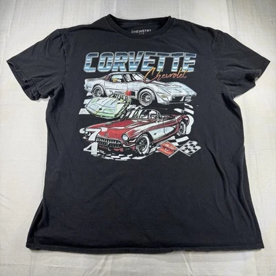 Camiseta Chemistry Corvette masculina tamanho grande desenhos gráficos na frente 100% algodão - Imagem 1 de 4