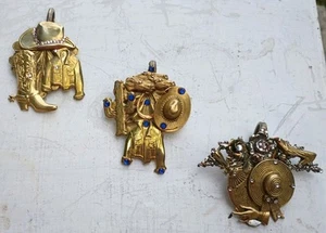 Juego de broches vintage únicos rehechos con tapa de cuchara/3 Country Vict. Sin pines LEER DESCRIPCIÓN - Imagen 1 de 24