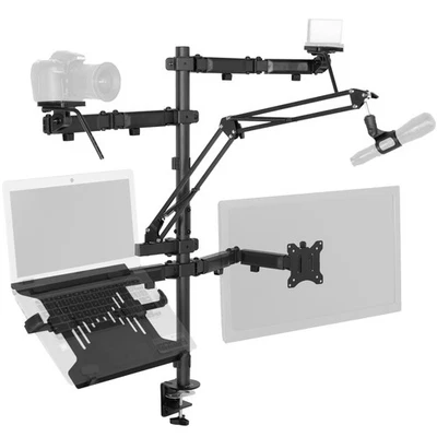 VIVO Black All-In-One Livestream Desk Mount, 17" to 32" Monitor, Laptop, Camera - Image 1 of 4