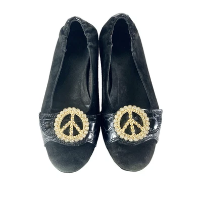 Zapatos planos de ballet Donald J Pliner para mujer 7 alta costura Haley con joyas signo de la paz Foto 1 de 4