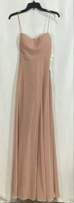Jenny Yoo Logan Sweetheart Neck Chiffon Maxi Dress Whipped Apricot NWT Sz 2 - Image 1 of 4