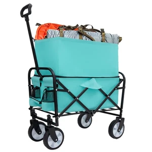Carrello Carrello Pieghevole Resistente 225lbs - Carrello Utilitario Pieghevole per Campeggio - Foto 1 di 21