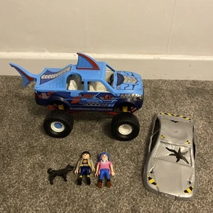 Playmobil Monster Trucks Stunt Show Shark 70550 And Figures Bundle - Picture 1 of 8
