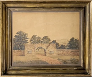 Jervaulx Abbey Ripon Antique Watercolour - Picture 1 of 7