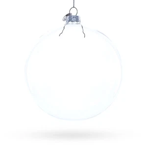 Large Clear Glass Ball Christmas Ornament 4.6 Inches - Picture 1 of 3
