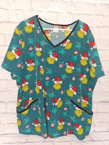 Dr. Seuss The Grinch Medical Scrub Top  Size 3x EXCELLENT - Picture 1 of 3