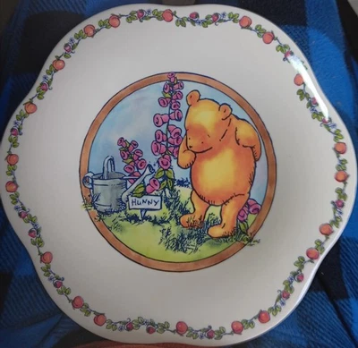 Vintage Winnie the Pooh Design Shaped Plate Poohs Pedal Garden Melamine set of 4 - Image 1 of 3