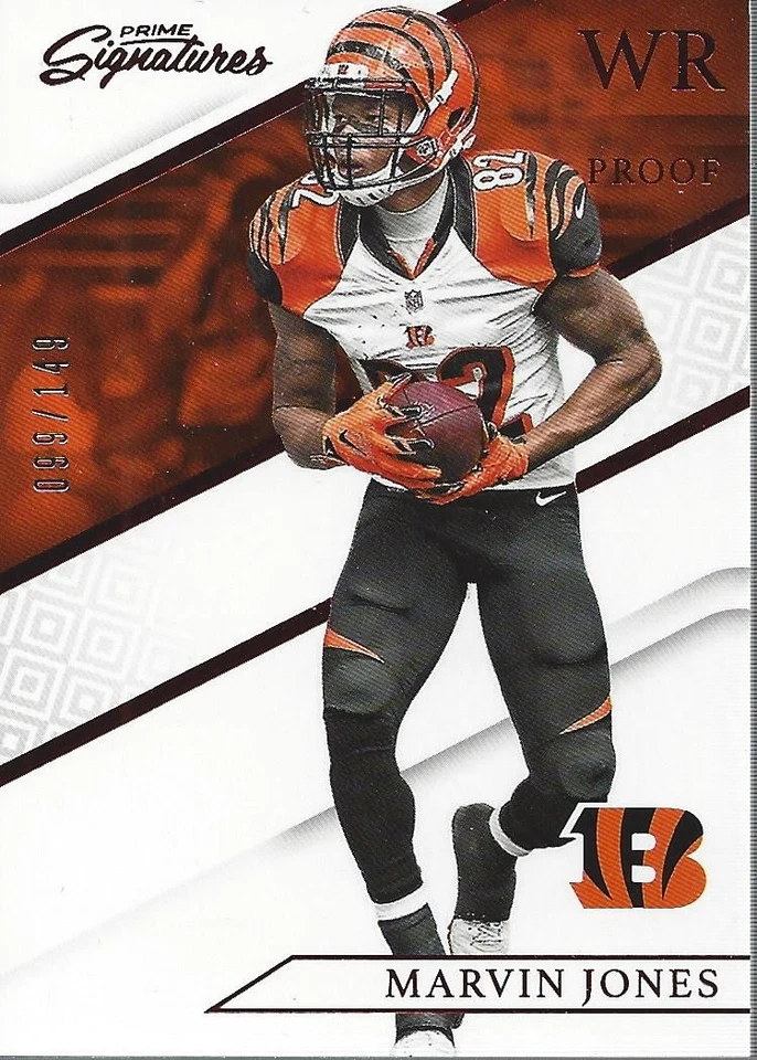 2016 Prime Signatures Prime Proof Red #196 Marvin Jones /149 - FB - Image 1 of 2