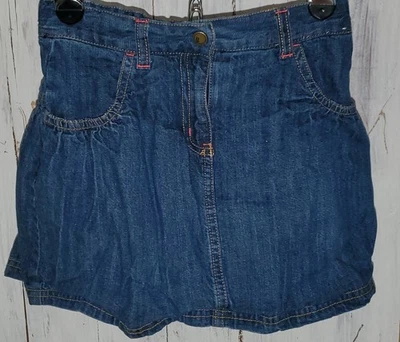 Falda acampanada de mezclilla azul Gymboree rosa costuras en contraste talla 8 *W25 Foto 1 de 4