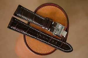 Handmade brown Longines strap Longines band size 21/18 (or any size 19 20 22) - Picture 1 of 5