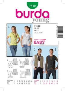 Burda Style Stylish Vest Sewing Pattern for Fashion Enthusiasts B7810 - Picture 1 of 2