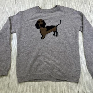 Philosophy Sweater Womens Large Cashmere Dog Intarsia Pullover Dachshund Knit - Picture 1 of 7