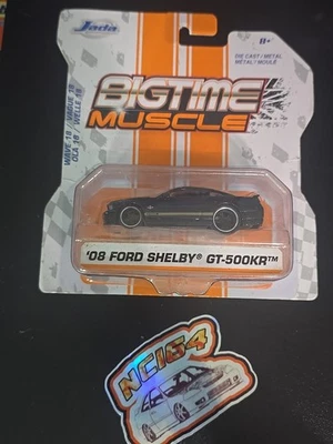 Jada Bigtime Muscle 2008 Ford 08 Mustang Shelby GT500KR Black #006 1:64 Scale - Image 1 of 4