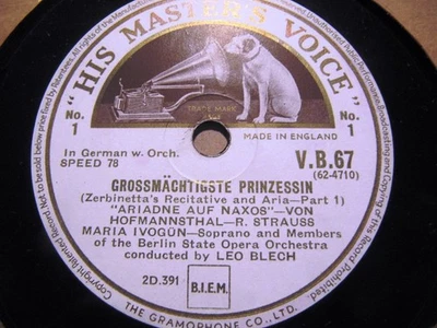 1932 Orig Cast MARIA IVOGUN Strauss ARIADNE auf Naxos Grossmächtige Prinzessin Foto 1 de 2