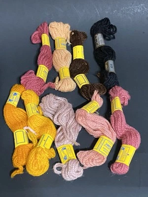 Vintage Laine Colbert DMC Tapestry 100% Wool Skein 9 Bundle France Multi Color - Image 1 of 4