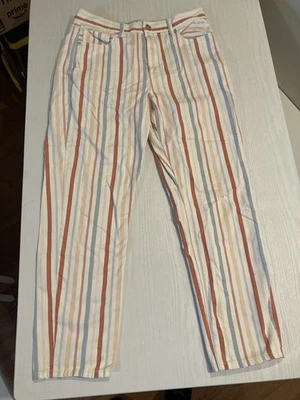 AMERICAN EAGLE OUTFITTERS AEO JEANS A RAYAS MAMÁ JEAN TALLA 10 RAYAS DE TIRO ALTO Foto 1 de 4