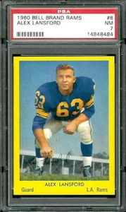 1960 Bell Brand Rams #8 Alex Buck Lansford PSA 7 Los Angeles Rams Univ. of Texas - Picture 1 of 1