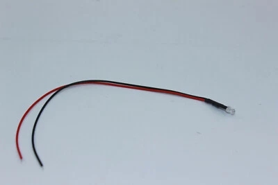 1x LED 12V 3mm Rouge Fini Filaire Avec 20cm Câble Avec Résistance Neuf - Photo 1/3
