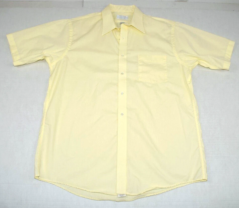 Vintage Leisure Shirt Arrow Bradstreet Size L 70s 1 Pocket Yellow Button Front - Image 1 of 4