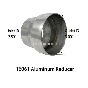 2.5" ID to 3.00" OD Universal T6061 Aluminized Exhaust Pipe Reducer 3.00" Length - Picture 1 of 7