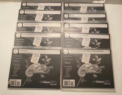 5th Grade -enVision Math - TEACHER RESOURCE MASTERS (10 books) - Image 1 of 3