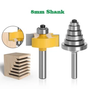 2 pz gambo 8 mm altezza 1/2" con 6 cuscinetti punta router coniglia e set cuscinetti - Foto 1 di 6