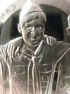 7/8 -OZ .STERLING SILVER COIN SPIRIT OF BOY SCOUTS OF AMERICA +GOLD FRIENDLY